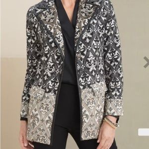 Chicos Beaded Tapestry Jacquard Jacket Chico’s size 1 = size 10